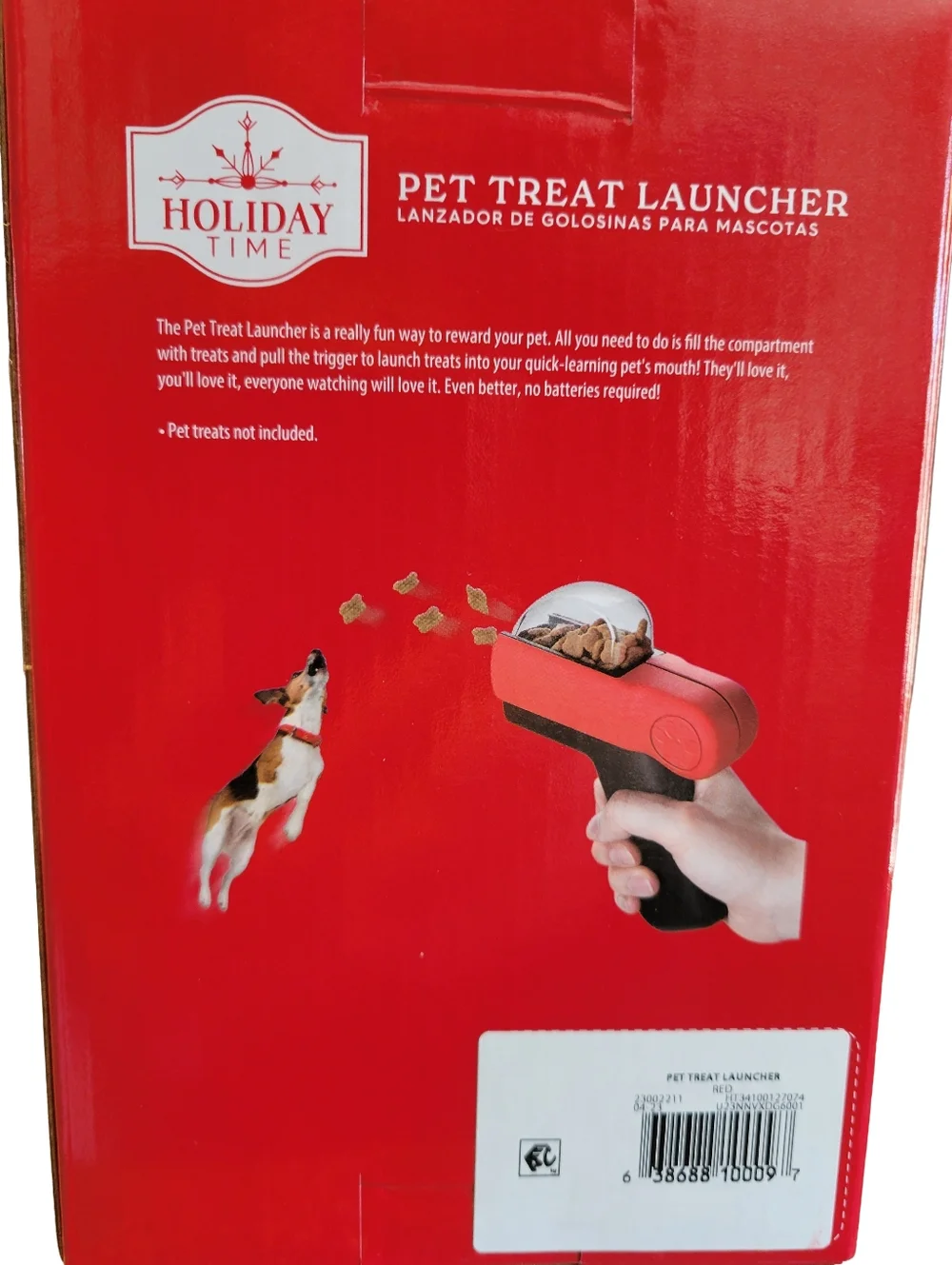 NIB Holiday Time Interactive Pet Treat Launcher Red/Black - No Batteries Needed